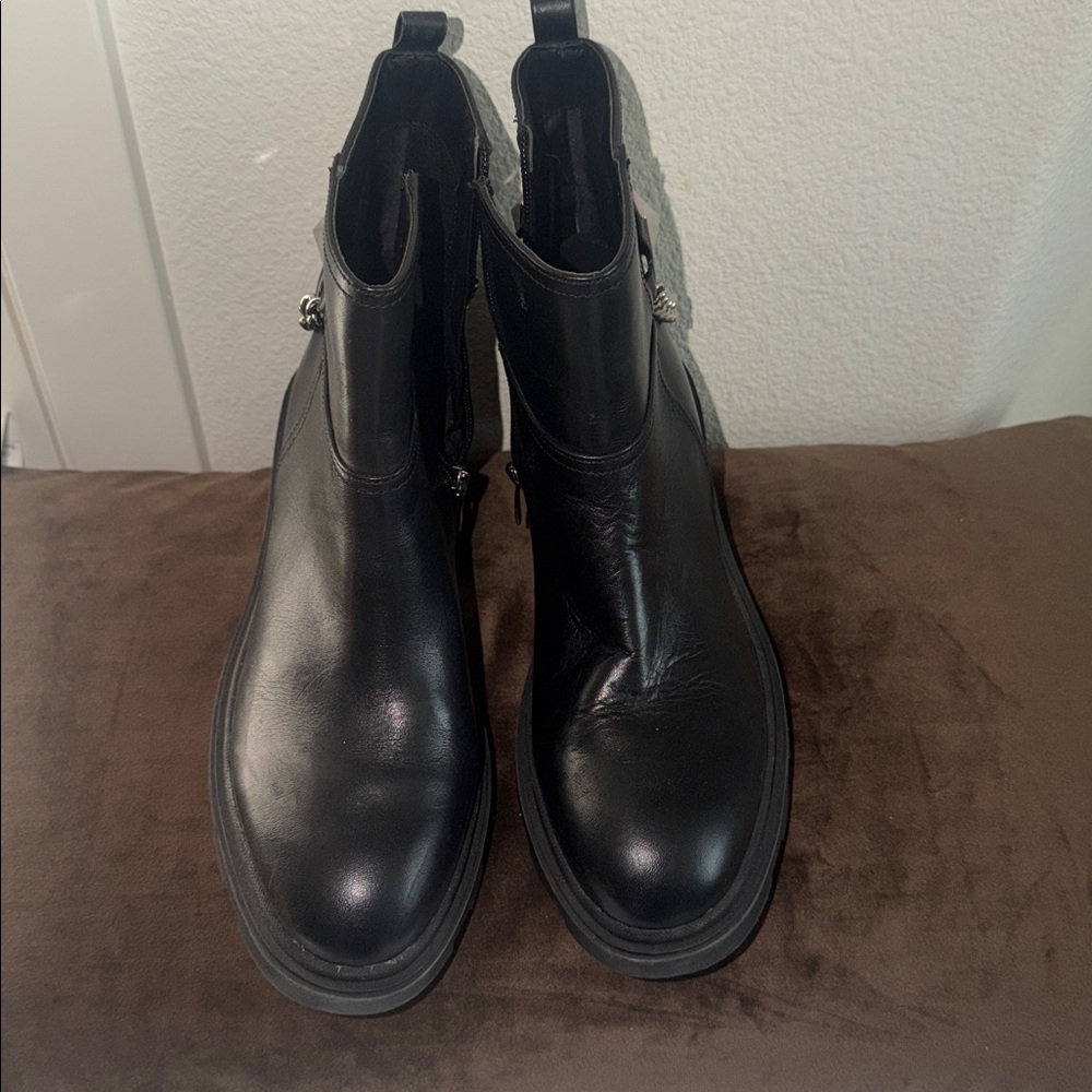 Black Ankle Boots with metal studs